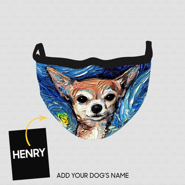 Personalized Dog Gift Idea - Chihuahua In Art For Dog Lovers - Cloth Mask